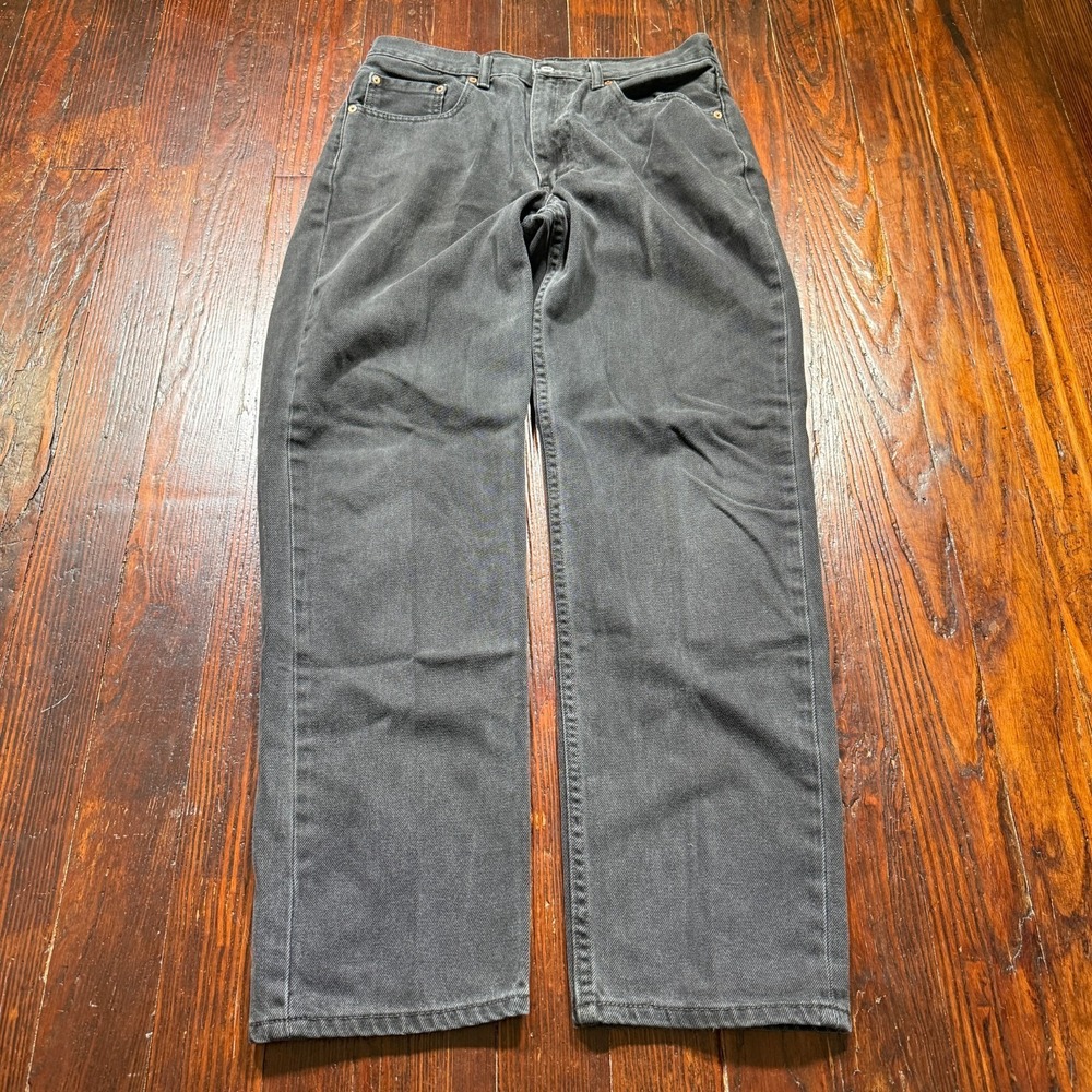Vintage Levis Jeans Mens 34x34 Black 550 Relaxed Tapered 90s Grunge Faded